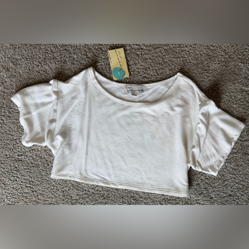 Vintage Havana White Crop Top - Short Sleeve Tee